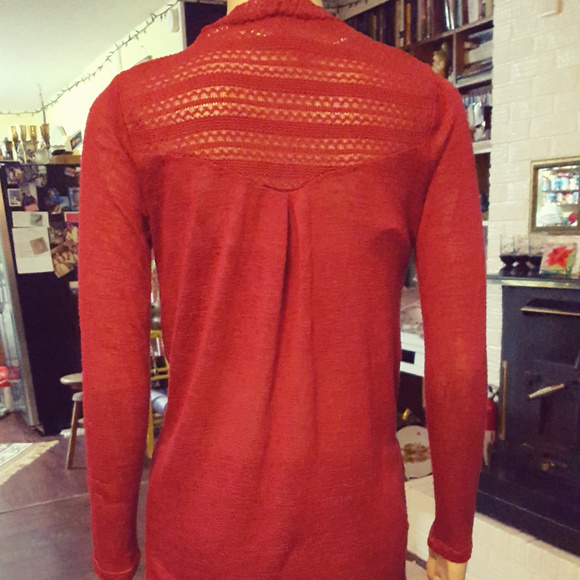 Ladies. Open front sweater. XS. Red, nice. - Picture 2 of 6